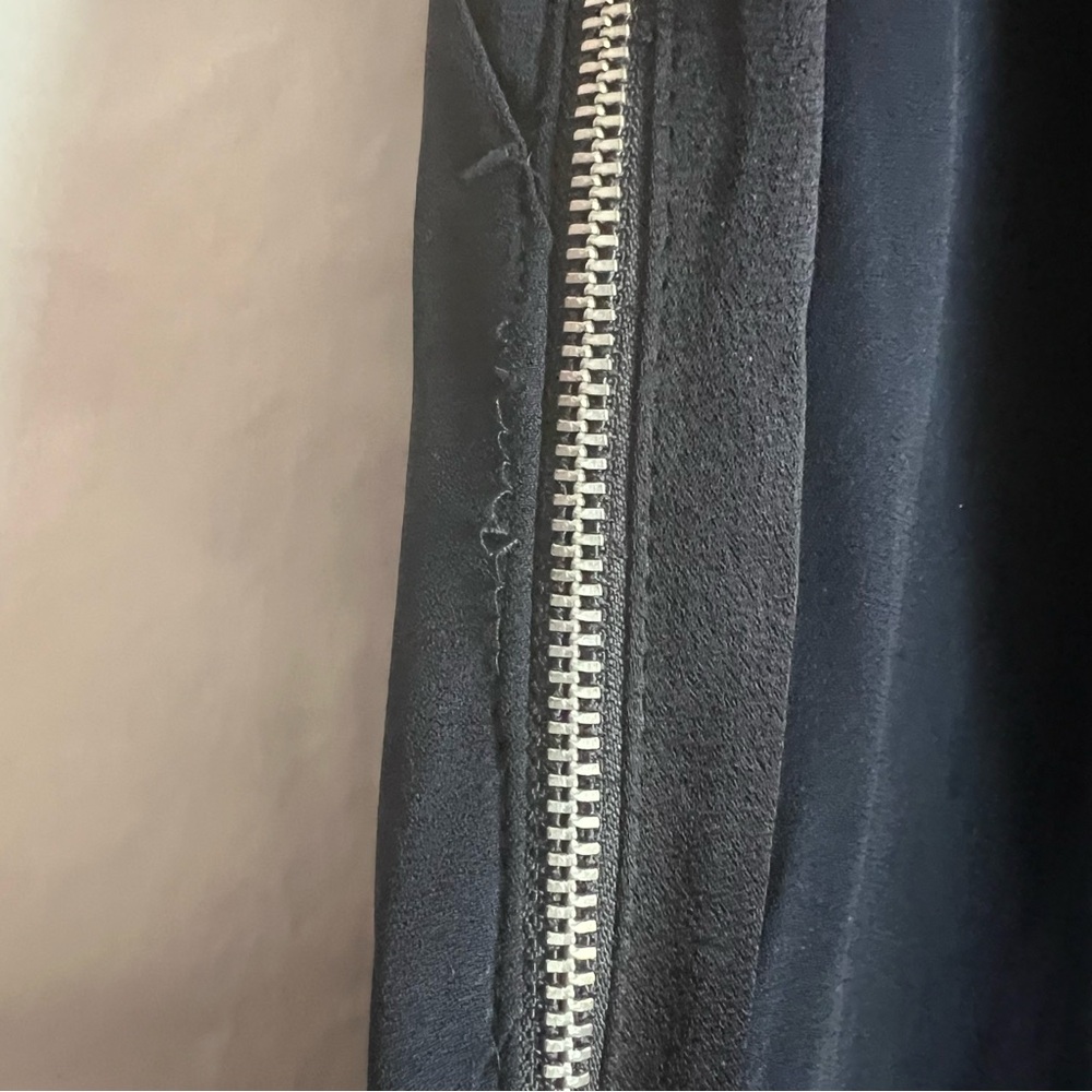 A.L.C. Side Zip Trousers Blue/Blk Trim SZ 2 High Rise Pockets Casual Evening - Picture 13 of 16